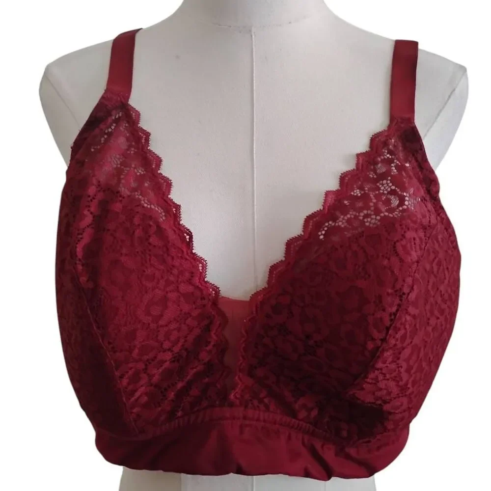 Auden‎ Plus Size Burgundy Lace Bra Size 3X